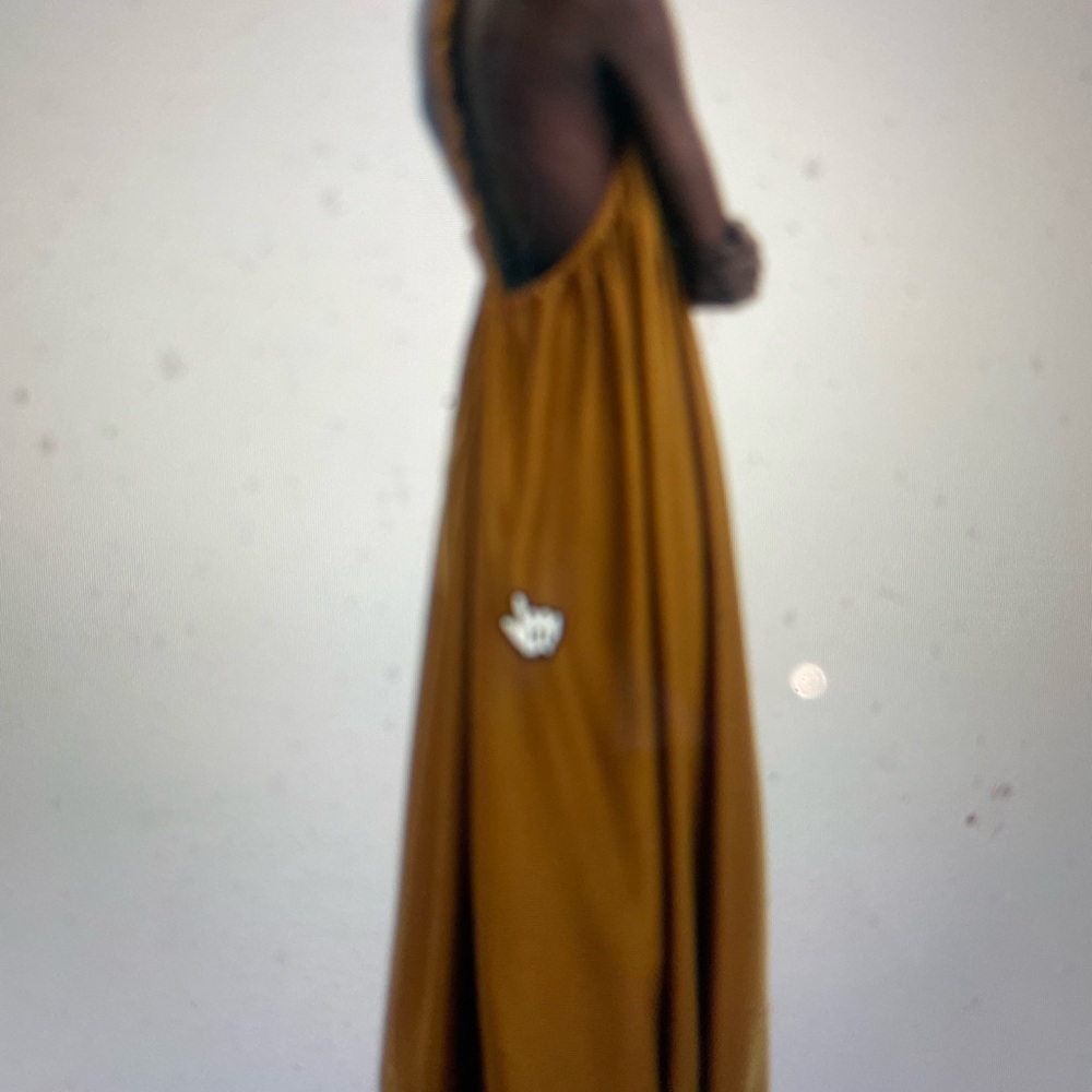 Sleeveless Mustard Maxi Dress - Women's